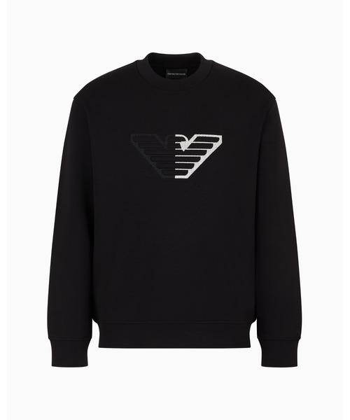 EMPORIO ARMANI（エンポリオアルマーニ）の「【エンポリオ アルマーニ】スウェットシャツ ダブルジャージー シェブロンベース＆エンボスオーバーサイズイーグル（スウェット・メンズ・ブラック/グレー・SMALL/MEDIUM/LARGE/X-LARGE/X-SMALL）」の3枚目の写真