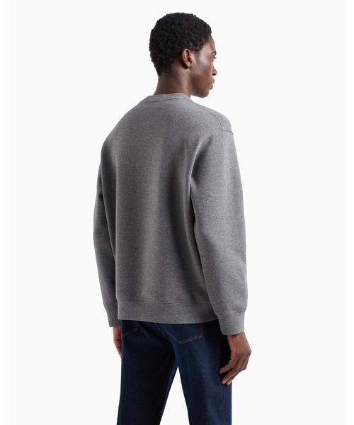 EMPORIO ARMANI（エンポリオアルマーニ）の「【エンポリオ アルマーニ】スウェットシャツ ダブルジャージー シェブロンベース＆エンボスオーバーサイズイーグル（スウェット・メンズ・ブラック/グレー・SMALL/MEDIUM/LARGE/X-LARGE/X-SMALL）」の8枚目の写真