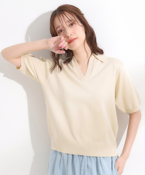 DRESKIP(ドレスキップ)の「【S-LL/洗える】大人の抜け感 スキッパーニット(ニット/セーター・レディース・ブラック/アイボリー/ブルー系その他・03/04/01/02)」の21枚目の写真