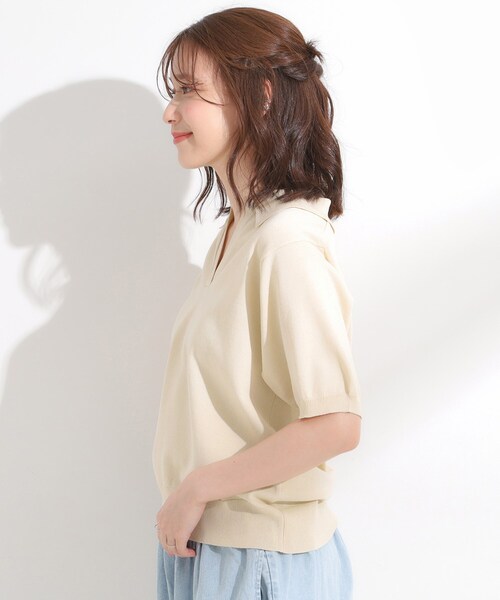 DRESKIP(ドレスキップ)の「【S-LL/洗える】大人の抜け感 スキッパーニット(ニット/セーター・レディース・ブラック/アイボリー/ブルー系その他・03/04/01/02)」の15枚目の写真