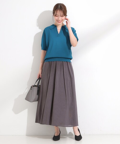 DRESKIP(ドレスキップ)の「【S-LL/洗える】大人の抜け感 スキッパーニット(ニット/セーター・レディース・ブラック/アイボリー/ブルー系その他・03/04/01/02)」の12枚目の写真