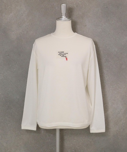 STUDIO PICONE(スタジオピッコーネ)の「フロントワッペンプルオーバー(Tシャツ/カットソー・レディース・グレー/ベージュ/イエロー/ホワイト・M/L/LL)」の2枚目の写真
