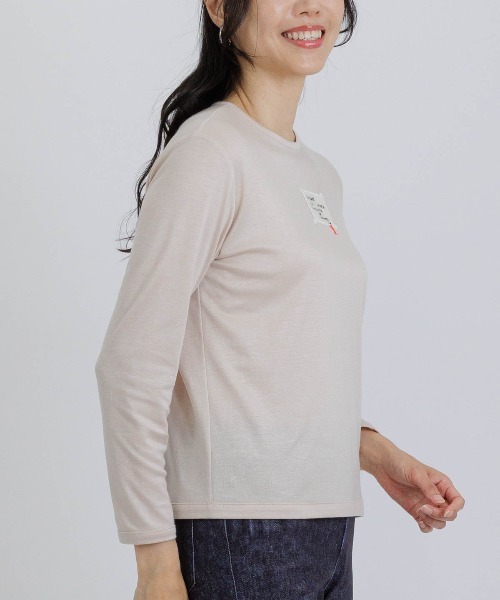 STUDIO PICONE(スタジオピッコーネ)の「フロントワッペンプルオーバー(Tシャツ/カットソー・レディース・グレー/ベージュ/イエロー/ホワイト・M/L/LL)」の8枚目の写真