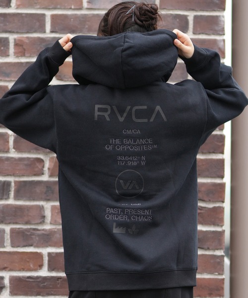 RVCA（ルーカ）の「RVCA/ルーカ バックプリントパーカー ジップアップパーカー BF044-P02（パーカー・レディース・ライトブルー/ブラック/グレー/ブラック系その他・L/M）」の2枚目の写真