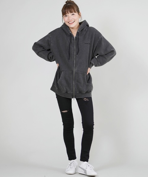 RVCA（ルーカ）の「RVCA/ルーカ バックプリントパーカー ジップアップパーカー BF044-P02（パーカー・レディース・ライトブルー/ブラック/グレー/ブラック系その他・L/M）」の18枚目の写真