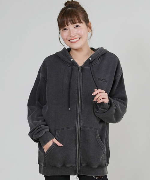 RVCA（ルーカ）の「RVCA/ルーカ バックプリントパーカー ジップアップパーカー BF044-P02（パーカー・レディース・ライトブルー/ブラック/グレー/ブラック系その他・L/M）」の20枚目の写真