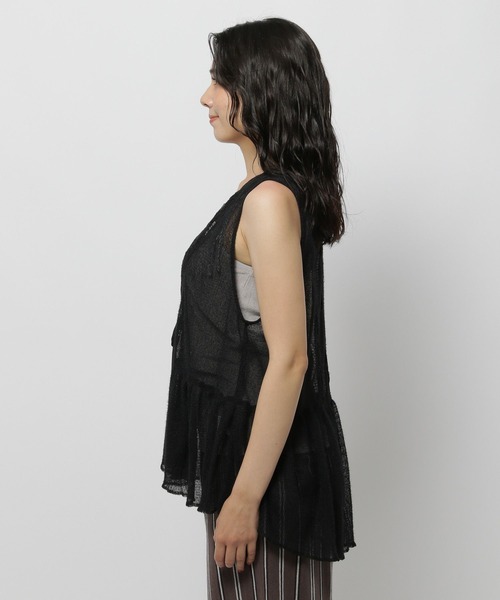 niko and...（ニコアンド）の「モケメッシュバテンレースベスト（ベスト・レディース・ブラウン/オフホワイト/ブラック・FREE）」の14枚目の写真