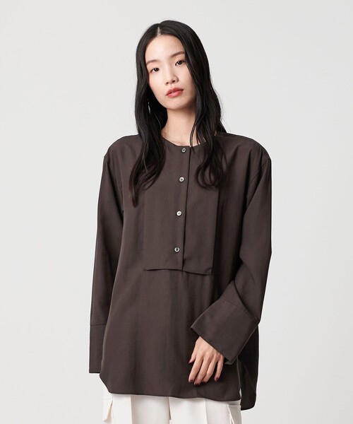 BEAUTY&YOUTH UNITED ARROWS(ビューティーアンドユースユナイテッドアローズ)の「セルロース ビブヨークブラウス(シャツ/ブラウス・レディース・ライトブルー/ダークブラウン/ホワイト・FREE)」の2枚目の写真