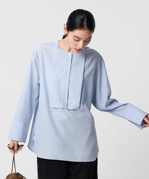 BEAUTY&YOUTH UNITED ARROWS(ビューティーアンドユースユナイテッドアローズ)の「セルロース ビブヨークブラウス(シャツ/ブラウス・レディース・ライトブルー/ダークブラウン/ホワイト・FREE)」の3枚目の写真