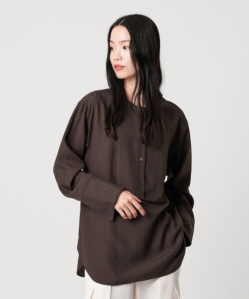 BEAUTY&YOUTH UNITED ARROWS(ビューティーアンドユースユナイテッドアローズ)の「セルロース ビブヨークブラウス(シャツ/ブラウス・レディース・ライトブルー/ダークブラウン/ホワイト・FREE)」の5枚目の写真