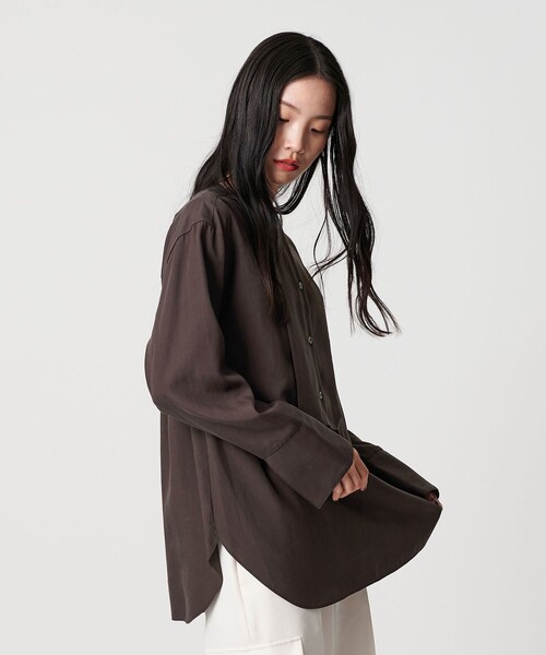 BEAUTY&YOUTH UNITED ARROWS(ビューティーアンドユースユナイテッドアローズ)の「セルロース ビブヨークブラウス(シャツ/ブラウス・レディース・ライトブルー/ダークブラウン/ホワイト・FREE)」の6枚目の写真