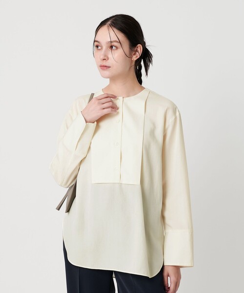 BEAUTY&YOUTH UNITED ARROWS(ビューティーアンドユースユナイテッドアローズ)の「セルロース ビブヨークブラウス(シャツ/ブラウス・レディース・ライトブルー/ダークブラウン/ホワイト・FREE)」の8枚目の写真