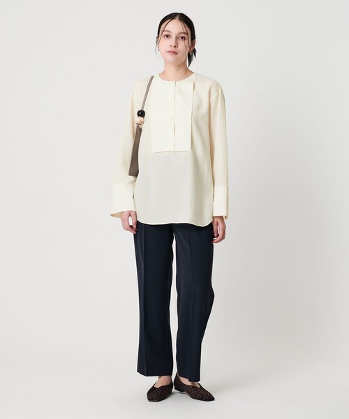 BEAUTY&YOUTH UNITED ARROWS(ビューティーアンドユースユナイテッドアローズ)の「セルロース ビブヨークブラウス(シャツ/ブラウス・レディース・ライトブルー/ダークブラウン/ホワイト・FREE)」の9枚目の写真