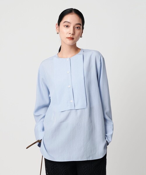 BEAUTY&YOUTH UNITED ARROWS(ビューティーアンドユースユナイテッドアローズ)の「セルロース ビブヨークブラウス(シャツ/ブラウス・レディース・ライトブルー/ダークブラウン/ホワイト・FREE)」の10枚目の写真