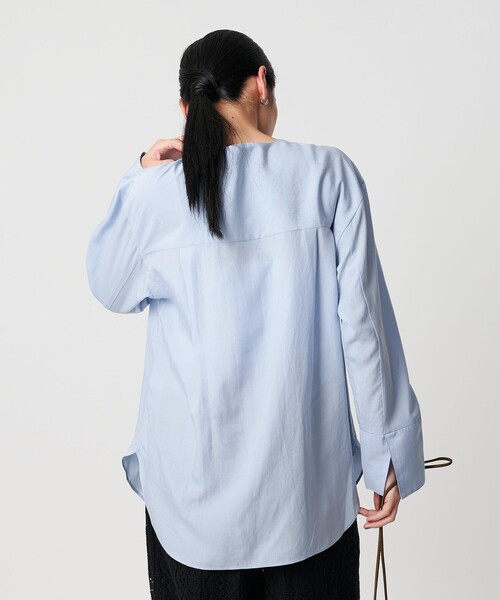 BEAUTY&YOUTH UNITED ARROWS(ビューティーアンドユースユナイテッドアローズ)の「セルロース ビブヨークブラウス(シャツ/ブラウス・レディース・ライトブルー/ダークブラウン/ホワイト・FREE)」の11枚目の写真