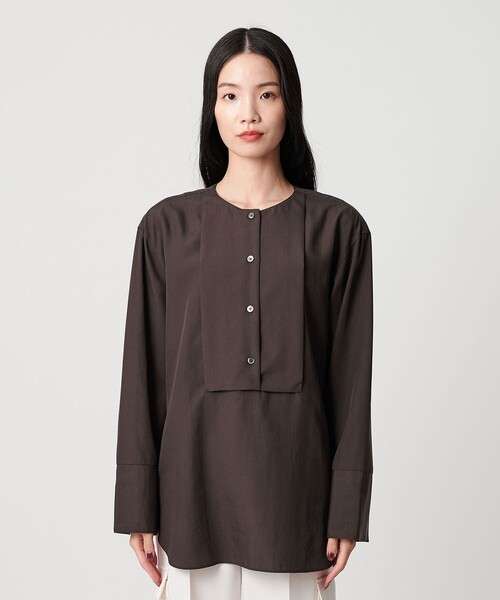BEAUTY&YOUTH UNITED ARROWS(ビューティーアンドユースユナイテッドアローズ)の「セルロース ビブヨークブラウス(シャツ/ブラウス・レディース・ライトブルー/ダークブラウン/ホワイト・FREE)」の13枚目の写真