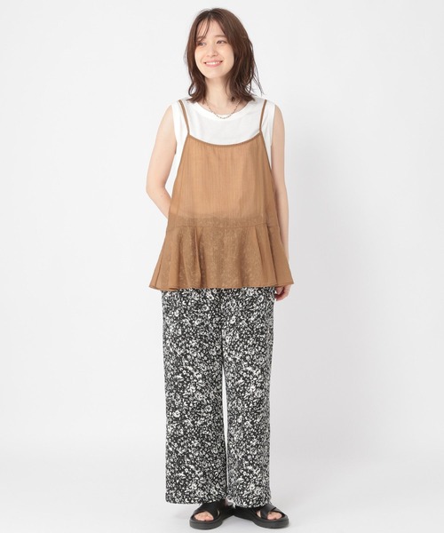 studio CLIP（スタディオクリップ）の「シアーレイヤードキャミソール（キャミソール・レディース・オフホワイト/アイボリー/ブラック/ブラウン・FREE）」の7枚目の写真