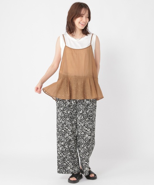 studio CLIP（スタディオクリップ）の「シアーレイヤードキャミソール（キャミソール・レディース・オフホワイト/アイボリー/ブラック/ブラウン・FREE）」の12枚目の写真