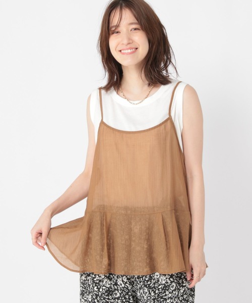 studio CLIP（スタディオクリップ）の「シアーレイヤードキャミソール（キャミソール・レディース・オフホワイト/アイボリー/ブラック/ブラウン・FREE）」の16枚目の写真