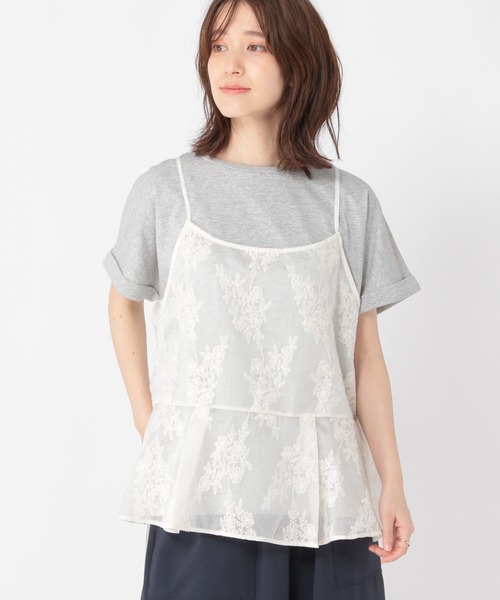 studio CLIP（スタディオクリップ）の「シアーレイヤードキャミソール（キャミソール・レディース・オフホワイト/アイボリー/ブラック/ブラウン・FREE）」の18枚目の写真