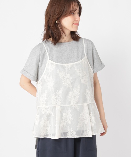 studio CLIP（スタディオクリップ）の「シアーレイヤードキャミソール（キャミソール・レディース・オフホワイト/アイボリー/ブラック/ブラウン・FREE）」の21枚目の写真