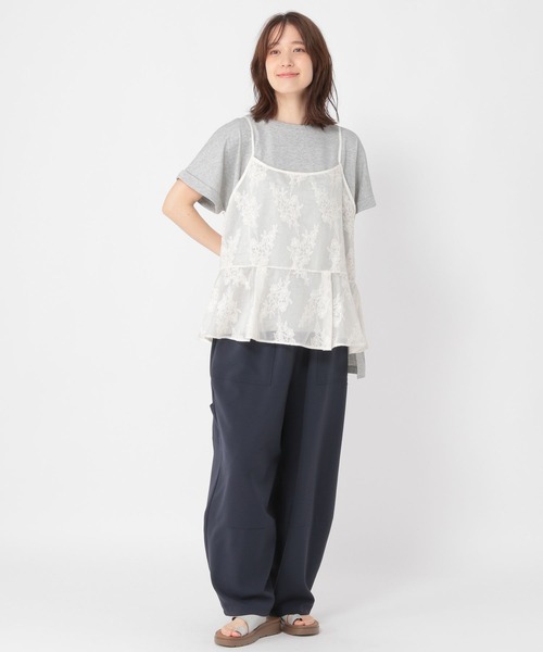 studio CLIP（スタディオクリップ）の「シアーレイヤードキャミソール（キャミソール・レディース・オフホワイト/アイボリー/ブラック/ブラウン・FREE）」の22枚目の写真