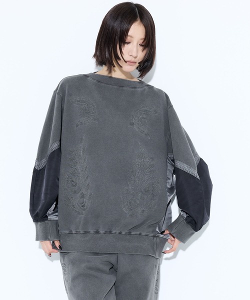 TOGA(トーガ)の「【TOGA TOO/トーガトゥ】Embroidery sweatshirt/エンブロイダリースウェット(スウェット・レディース・ピンク/ブラック・M)」の6枚目の写真