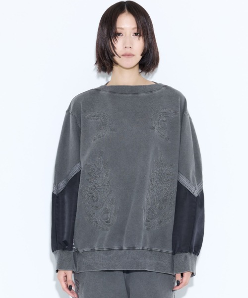 TOGA TOO スウェット TOGA TOO/トーガトゥ】Embroidery sweatshirt/エンブロイダリー