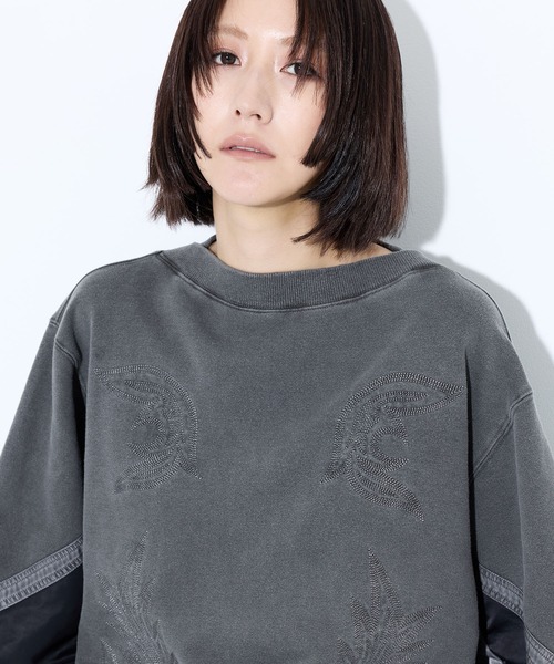 TOGA(トーガ)の「【TOGA TOO/トーガトゥ】Embroidery sweatshirt/エンブロイダリースウェット(スウェット・レディース・ピンク/ブラック・M)」の12枚目の写真
