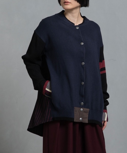 MARECHAL TERRE（マルシャルテル）の「ニットブルゾン（ニット/セーター・レディース・ブルー/グレー/ネイビー/ブラウン・M）」の4枚目の写真