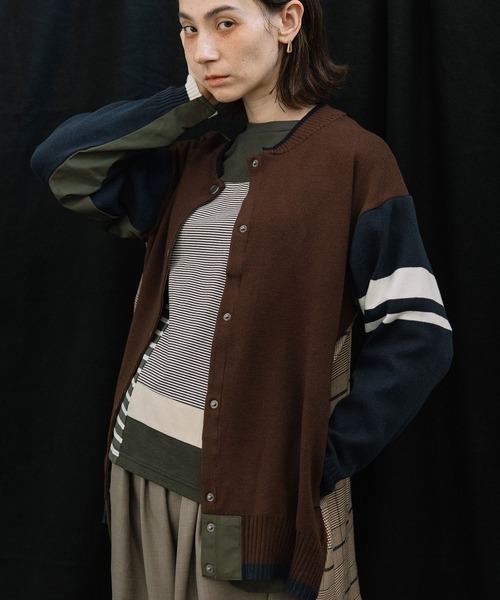 MARECHAL TERRE（マルシャルテル）の「ニットブルゾン（ニット/セーター・レディース・ブルー/グレー/ネイビー/ブラウン・M）」の3枚目の写真