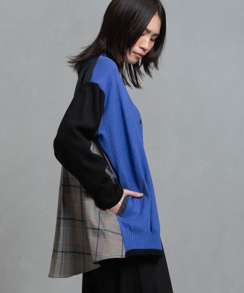 MARECHAL TERRE（マルシャルテル）の「ニットブルゾン（ニット/セーター・レディース・ブルー/グレー/ネイビー/ブラウン・M）」の8枚目の写真