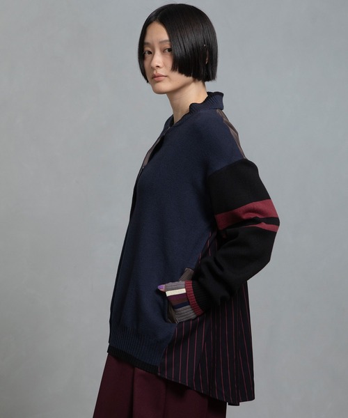 MARECHAL TERRE（マルシャルテル）の「ニットブルゾン（ニット/セーター・レディース・ブルー/グレー/ネイビー/ブラウン・M）」の17枚目の写真