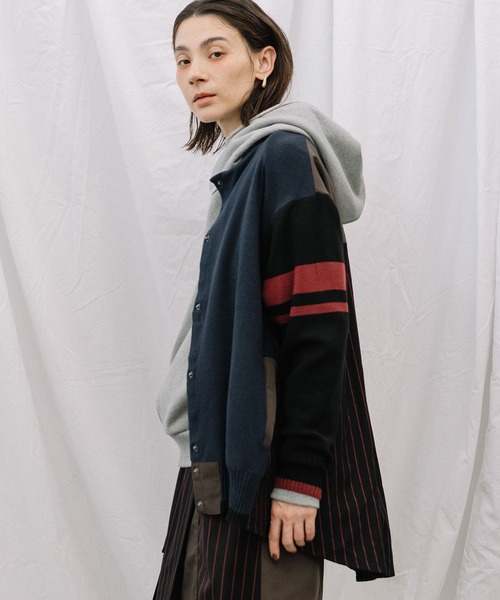 MARECHAL TERRE（マルシャルテル）の「ニットブルゾン（ニット/セーター・レディース・ブルー/グレー/ネイビー/ブラウン・M）」の22枚目の写真