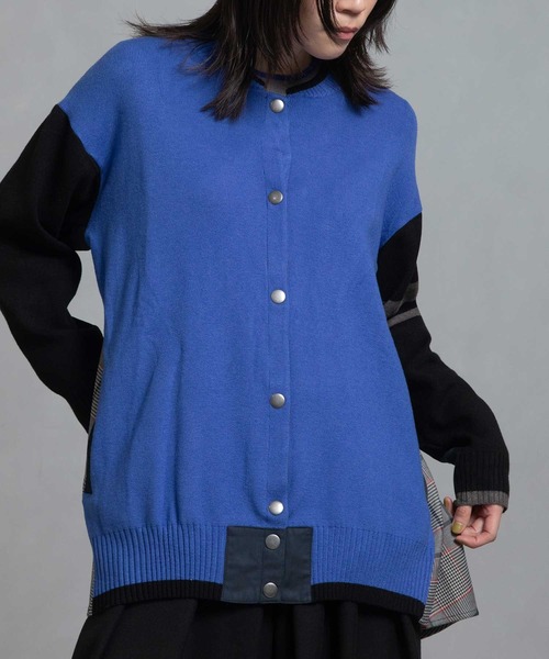 MARECHAL TERRE（マルシャルテル）の「ニットブルゾン（ニット/セーター・レディース・ブルー/グレー/ネイビー/ブラウン・M）」の5枚目の写真