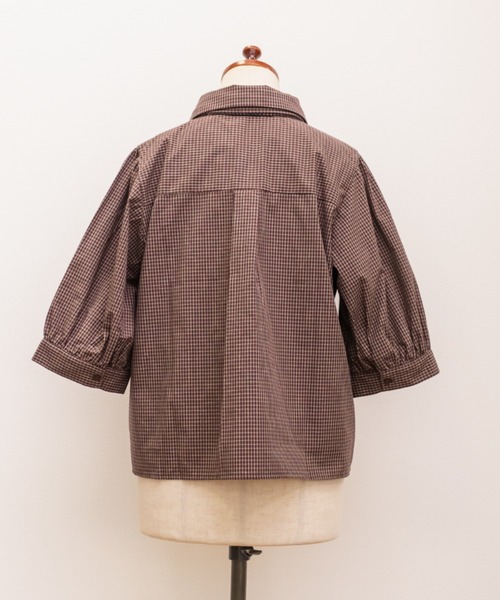 CLETTE(クレット)の「CLETTEオリジナルリボンタイチェック柄半袖ブラウス(シャツ/ブラウス・レディース・レッド/グリーン・4L/3L/LL)」の14枚目の写真