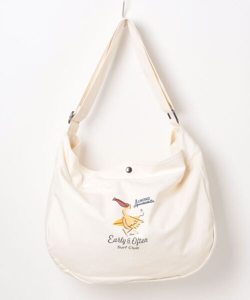 BY THE BAY(バイザベイ)の「【ALMOND:アーモンド】ショルダーバッグ/コットンバッグ(ショルダーバッグ・メンズ・ナチュラル・FREE)」の1枚目の写真