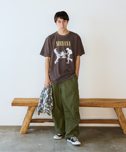 GOOD ROCK SPEED(グッドロックスピード)の「GOOD ROCK SPEED/グッドロックスピード NIRVANA Tshirts Tシャツ(Tシャツ/カットソー・メンズ・ブラウン・M/XL/L)」の5枚目の写真