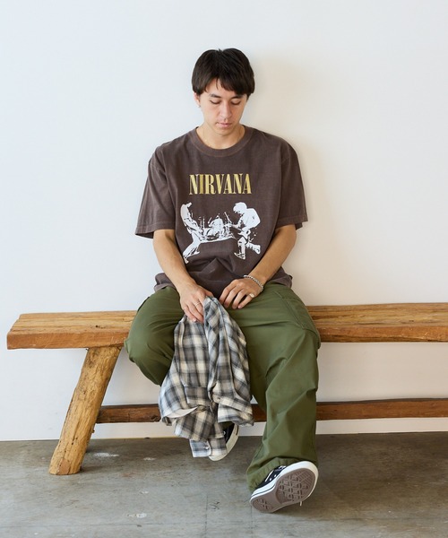 GOOD ROCK SPEED(グッドロックスピード)の「GOOD ROCK SPEED/グッドロックスピード NIRVANA Tshirts Tシャツ(Tシャツ/カットソー・メンズ・ブラウン・M/XL/L)」の2枚目の写真
