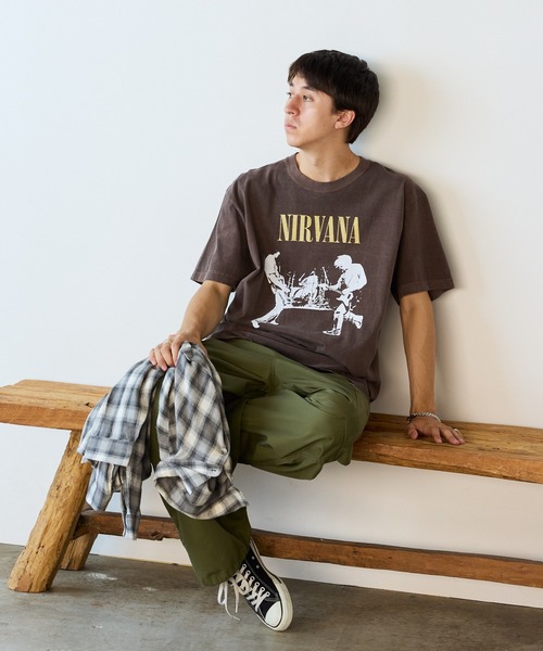 GOOD ROCK SPEED(グッドロックスピード)の「GOOD ROCK SPEED/グッドロックスピード NIRVANA Tshirts Tシャツ(Tシャツ/カットソー・メンズ・ブラウン・M/XL/L)」の4枚目の写真