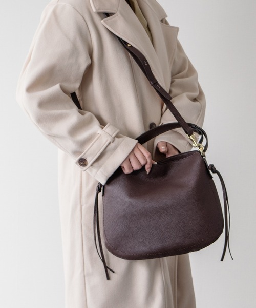 LORISTELLA(ロリステッラ)の「【LORISTELLA】シュリンクレザーハンドバッグ(Q56386)(ハンドバッグ・レディース・ブラック/ダークブラウン・ALL)」の10枚目の写真