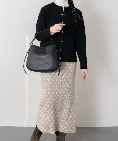 LORISTELLA(ロリステッラ)の「【LORISTELLA】シュリンクレザーハンドバッグ(Q56386)(ハンドバッグ・レディース・ブラック/ダークブラウン・ALL)」の12枚目の写真