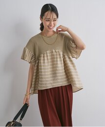 《一枚でサマになる》ニットドッキングドビーボーダー