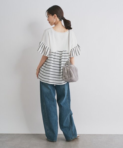 un dix cors(アンディコール)の「《一枚でサマになる》ニットドッキングドビーボーダー(ニット/セーター・レディース・ブラック/ホワイト/ベージュ・FREE)」の13枚目の写真