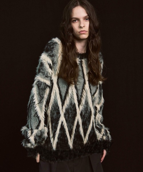 値下げ♡完売　新品　ella shaggy jacquard blouson DK28-07-V02／Long Shaggy Jacquard I-line Dress／2