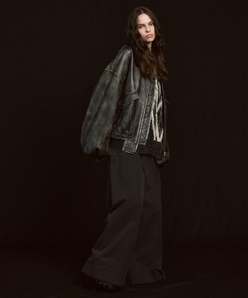 MAISON SPECIAL(メゾンスペシャル)の「《UNISEX》7G Shaggy Jacquard Diamond Pattern Argyle Prime-Over Crew Neck Knit Pullover/7Gシャギージャガードダイヤパターンアーガイルプライムオーバークルーネックニットプルオーバー【MAISON SPECIAL/メゾンスペシャル】(ニット/セーター・メンズ・オレンジ/グレー・0/1/2)」の8枚目の写真