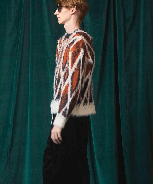 MAISON SPECIAL(メゾンスペシャル)の「《UNISEX》7G Shaggy Jacquard Diamond Pattern Argyle Prime-Over Crew Neck Knit Pullover/7Gシャギージャガードダイヤパターンアーガイルプライムオーバークルーネックニットプルオーバー【MAISON SPECIAL/メゾンスペシャル】(ニット/セーター・メンズ・オレンジ/グレー・0/1/2)」の19枚目の写真