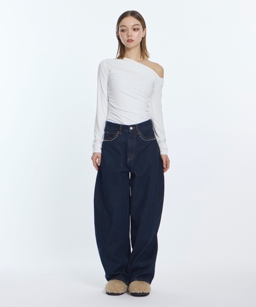 即完　スタッズデザインデニムパンツ スタッズデザインデニムパンツ（デニムパンツ）｜JUST A NOON