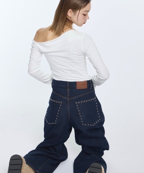 JUST A NOON スタッズデザインデニムパンツ スタッズデザインデニムパンツ（デニムパンツ）｜JUST A NOON