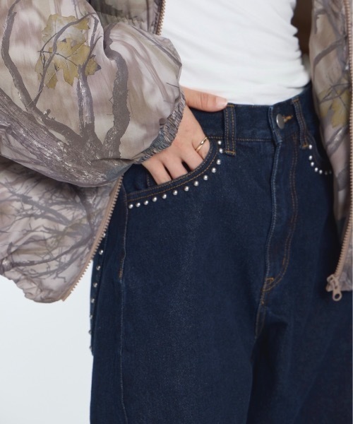 スタッズデザインデニムパンツ（デニムパンツ）｜JUST A NOON